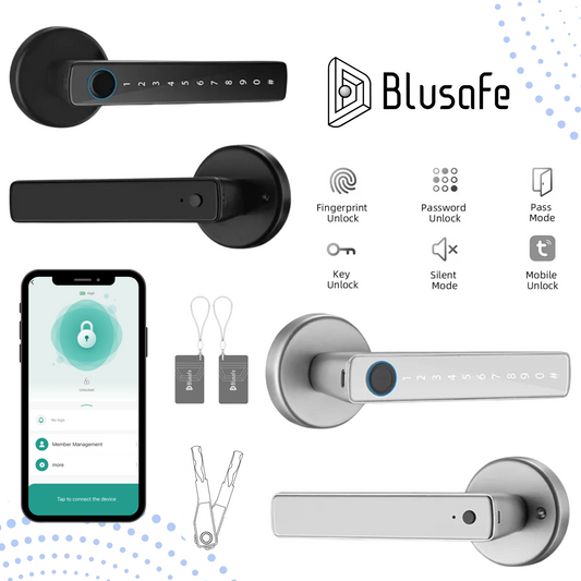 Blusafe Synthara Smart - Fingerprint Keyless Door Lock, Bluetooth + WiFi App Control, Anti - Peeping, Auto Lock, 3D Biometric Fingerprint