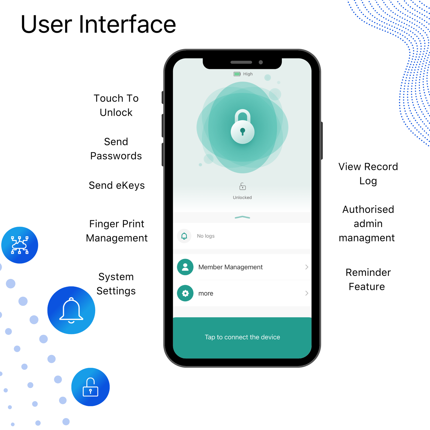 Blusafe Symphony ブラック - スマートキャビネットロック RFID カード NFC 隠しドレッサー引き出しロック - Bluetooth アプリ付き食器棚ドアロック 子供の安全用 キッチンパントリー家具 ブラック