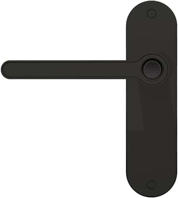 Blusafe Breeze Backplate Black - Blusafe Fingerprint Internal Door Lock, Biometric Smart Door Handle, 50 Fingerprints, 2 Backup Keys, HMO/Student Houses, Bedrooms, Home Office Locks (Long, Black)