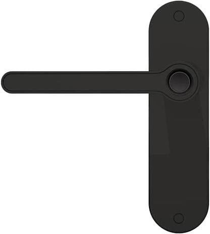 Blusafe Breeze Backplate Black - Blusafe Fingerprint Internal Door Lock, Biometric Smart Door Handle, 50 Fingerprints, 2 Backup Keys, HMO/Student Houses, Bedrooms, Home Office Locks (Long, Black)