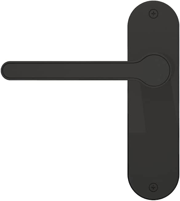 Blusafe Breeze Backplate Black - Blusafe Fingerprint Internal Door Lock, Biometric Smart Door Handle, 50 Fingerprints, 2 Backup Keys, HMO/Student Houses, Bedrooms, Home Office Locks (Long, Black)