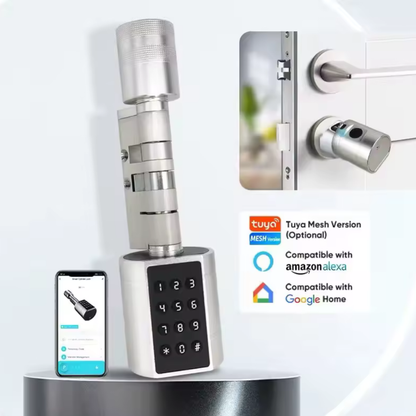 Blusafe Axis Smart Euro Cylinder — TTLock App, Fingerprint + Keypad + RFID + Key