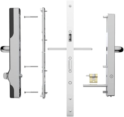 Blusafe Origin Smart Chrome - sleutelloze deurgreep voor huisbeveiliging, app-bediening, sleutelkaart, vergrendeling/ontgrendeling op afstand 