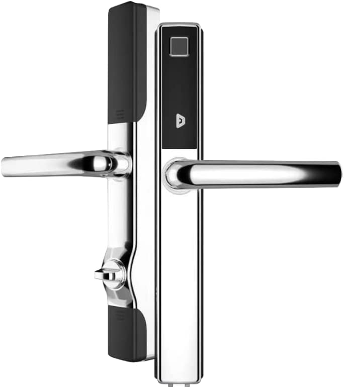 Blusafe Origin Smart Chrome - Keyless Door Handle for Home Security, App Control, Key Card, Remote Lock/Unlock