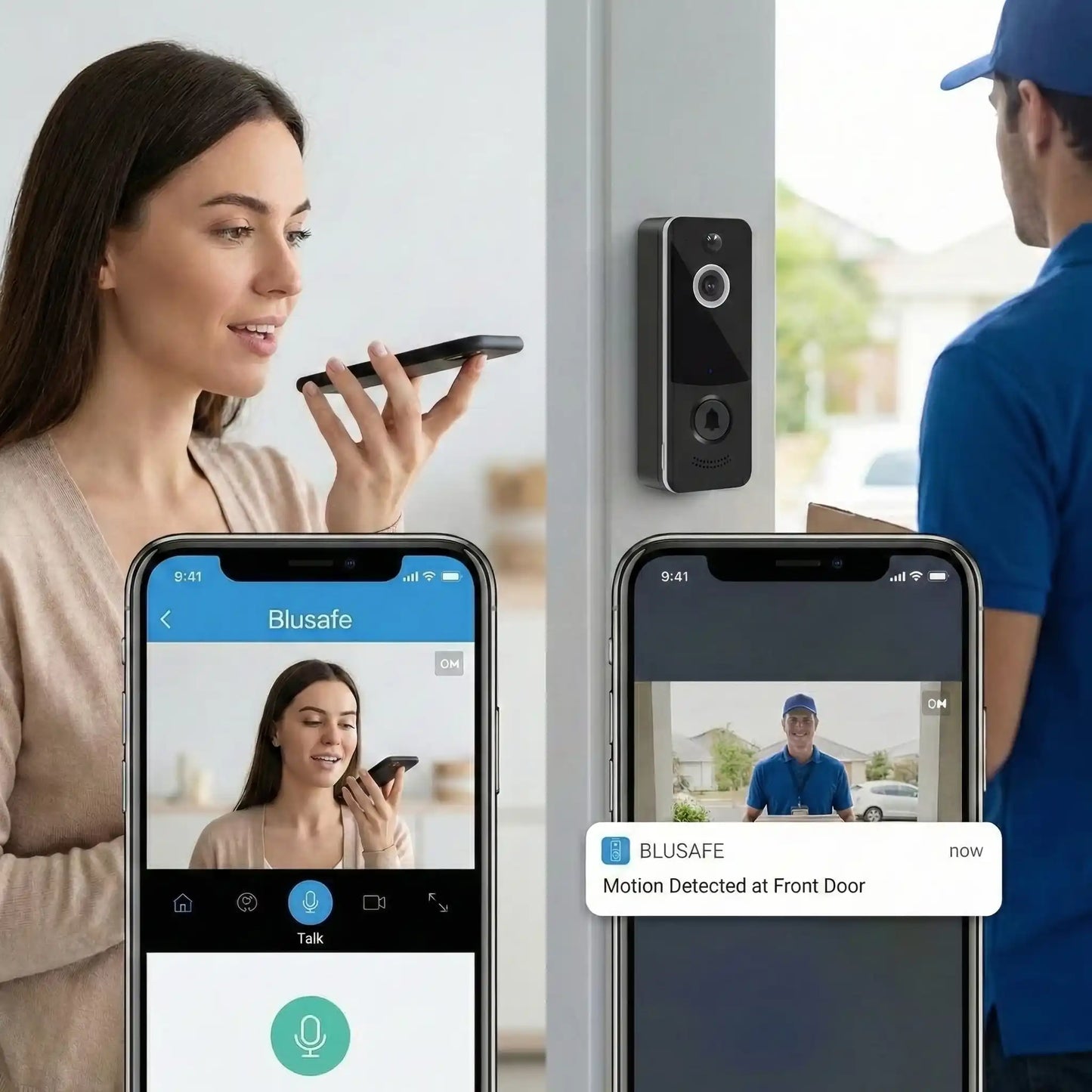 Blusafe Smart Doorbell / Intercom | HD Video Camera, Wireless App Control & Night Vision TTlocks