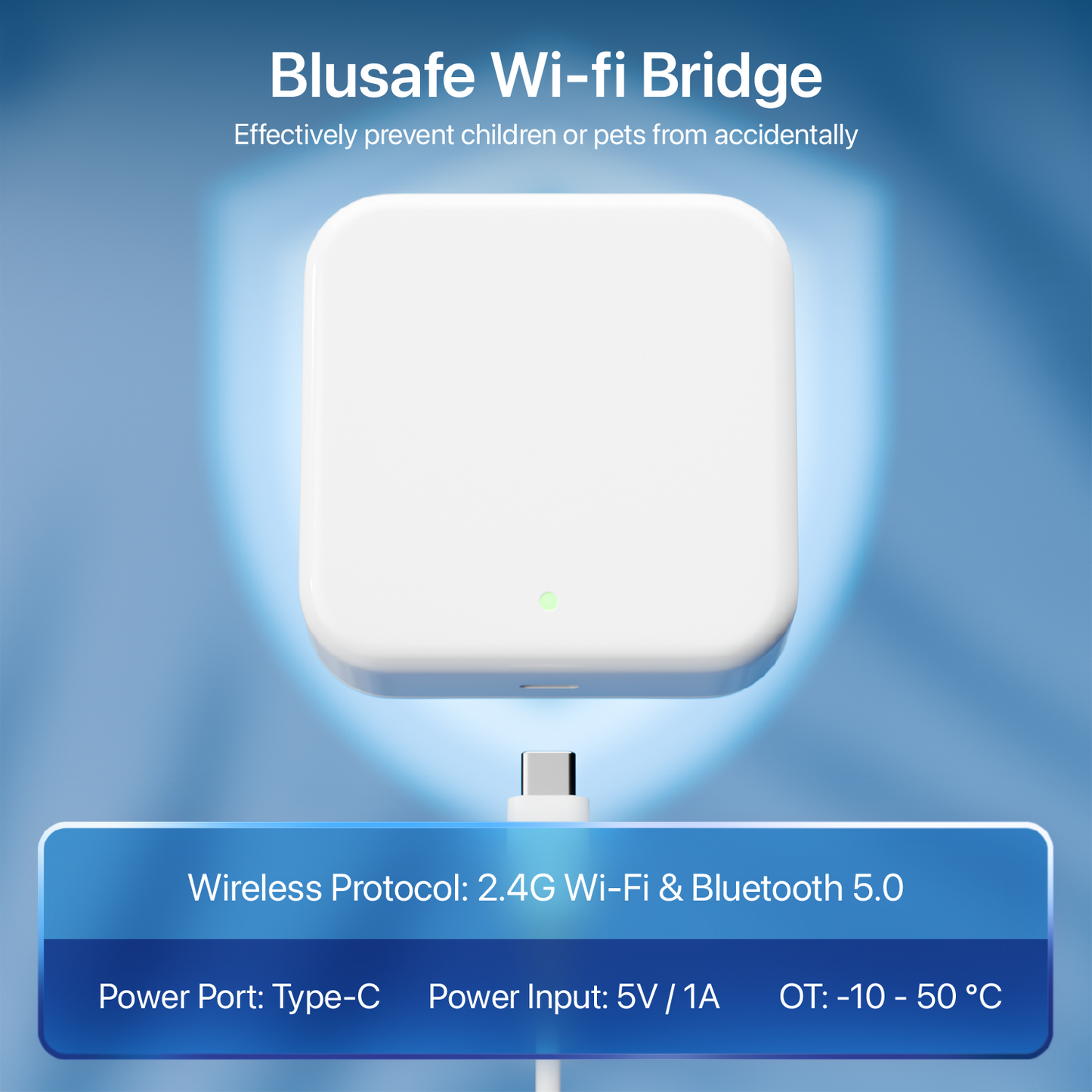 Blusafe Wi-fi Köprüsü - TTLock Bluetooth Köprüsü WiFi Parmak İzi Şifresi Akıllı Elektronik Dış Kapı Kilidi Ev Köprüsü Ttlock Uygulama Kontrol Merkezi