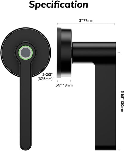 Blusafe Breeze Plus Rose Smart Door Handle – Fingerprint, App Control & Bluetooth Wi-fi Access