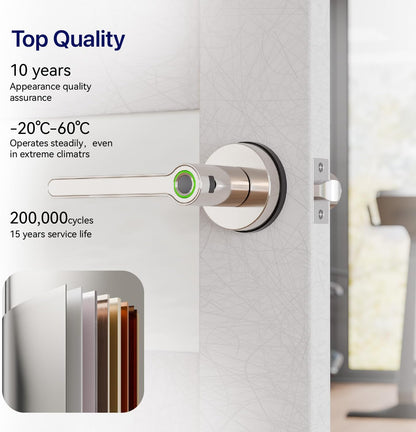 Blusafe Breeze Plus Rose Smart Door Handle – Fingerprint, App Control & Bluetooth Wi-fi Access