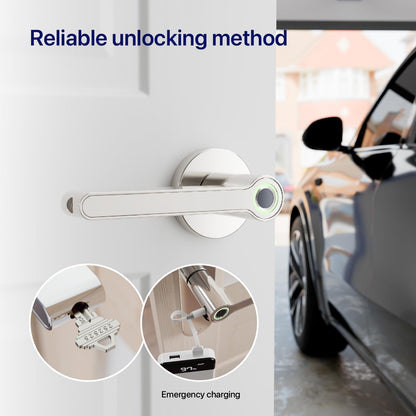 Blusafe Breeze Plus Rose Smart Door Handle – Fingerprint, App Control & Bluetooth Wi-fi Access