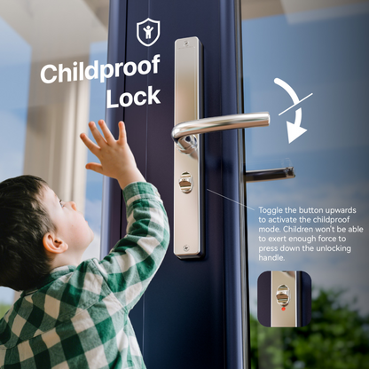 Origin Smart - Plus |  304 Stainless Steel Smart Door Handle with Fingerprint, App Control & Voice Assistant Integration