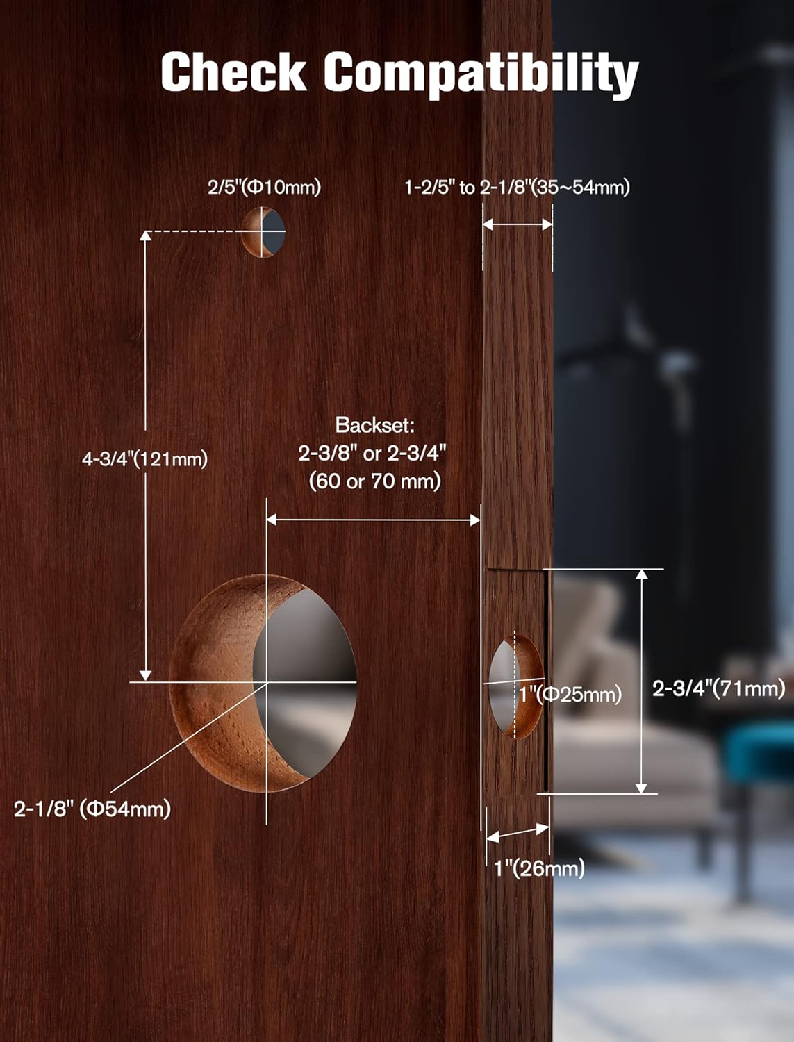 Blusafe Contour V Brushed Nickel - Smart Lock, Camera + Doorbell + Fingerprint Keyless Entry Door Lock, WiFi Door Lock with Handle, App Control, Anti - Peeping, Auto Lock, IP65 Weatherproof, 3D Biometric Fingerprint