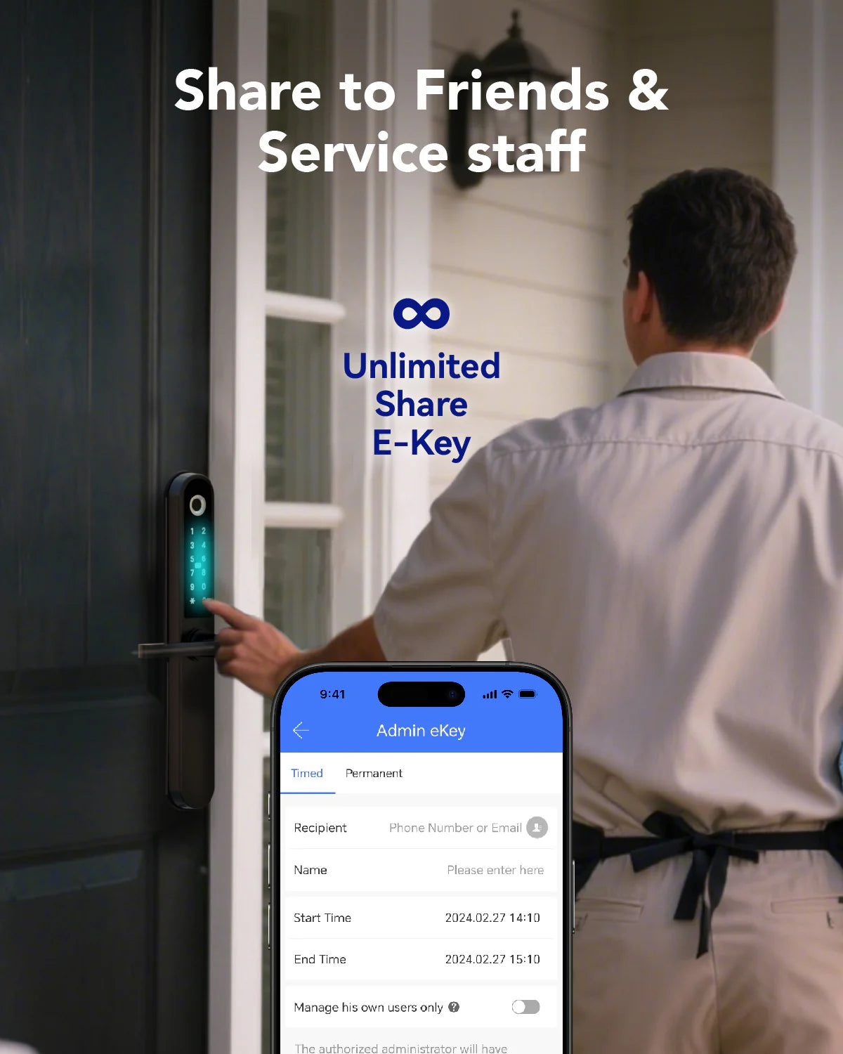 Blusafe Apollo Black - дверна ручка без ключа для домашньої безпеки, відбиток пальця, ключ-карта, клавіатура, керування додатком, дистанційне блокування/розблокування