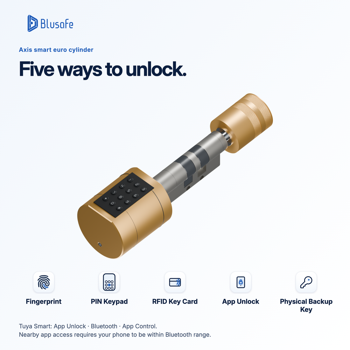 Blusafe Axis — Five ways to unlock