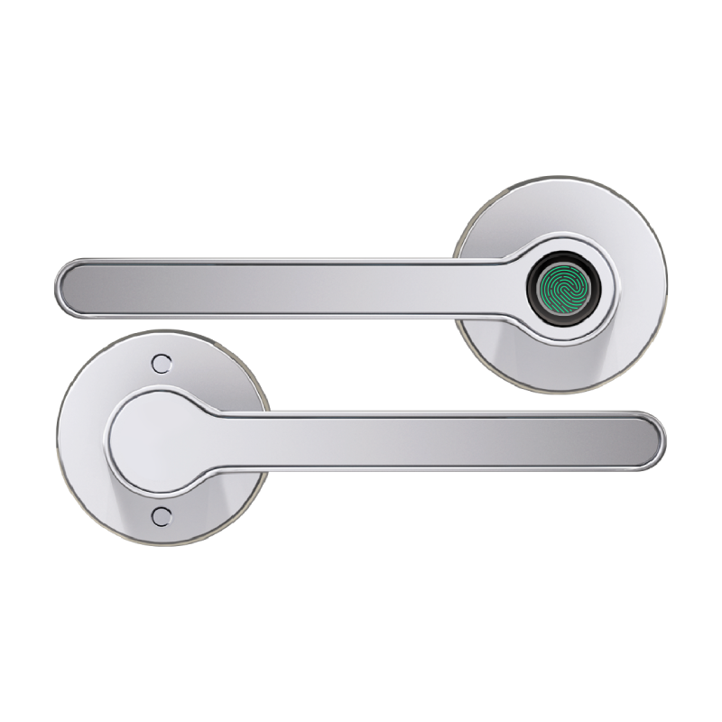 Blusafe Breeze Rose Chrome - Blusafe Fingerprint Internal Door Lock, Biometric Smart Door Handle, 50 Fingerprints, 2 Backup Keys, HMO/Student Houses, Bedrooms, Home Office Locks (Rose, Chrome)