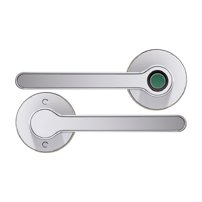 Breeze Rose - Chrome  - Blusafe Fingerprint Internal Door Lock, Biometric Smart Door Handle, 50 Fingerprints, 2 Backup Keys, HMO/Student Houses, Bedrooms, Home Office Locks (Rose, Chrome)