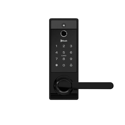 Blusafe Contour V Black - Smart Lock, Camera + Doorbell + Fingerprint Keyless Entry Door Lock, WiFi Door Lock with Handle, App Control, Anti - Peeping, Auto Lock, IP65 Weatherproof, 3D Biometric Fingerprint