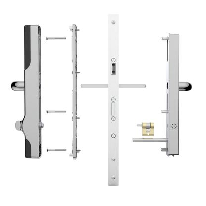 Blusafe Origin Smart Satin Chrome - Manija de puerta sin llave para seguridad del hogar, control de aplicaciones, tarjeta de acceso, bloqueo/desbloqueo remoto