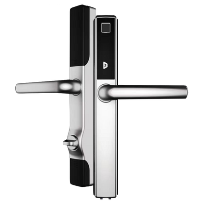 Blusafe Origin Smart Satin Chrome - Manija de puerta sin llave para seguridad del hogar, control de aplicaciones, tarjeta de acceso, bloqueo/desbloqueo remoto