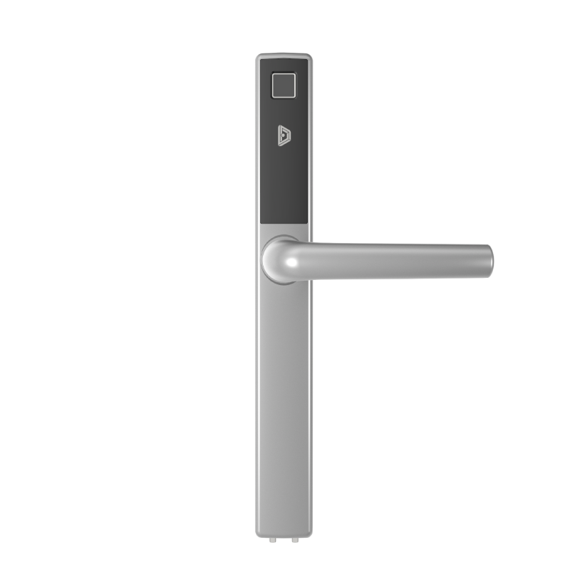 Blusafe Origin Smart Satin Chrome - Manija de puerta sin llave para seguridad del hogar, control de aplicaciones, tarjeta de acceso, bloqueo/desbloqueo remoto