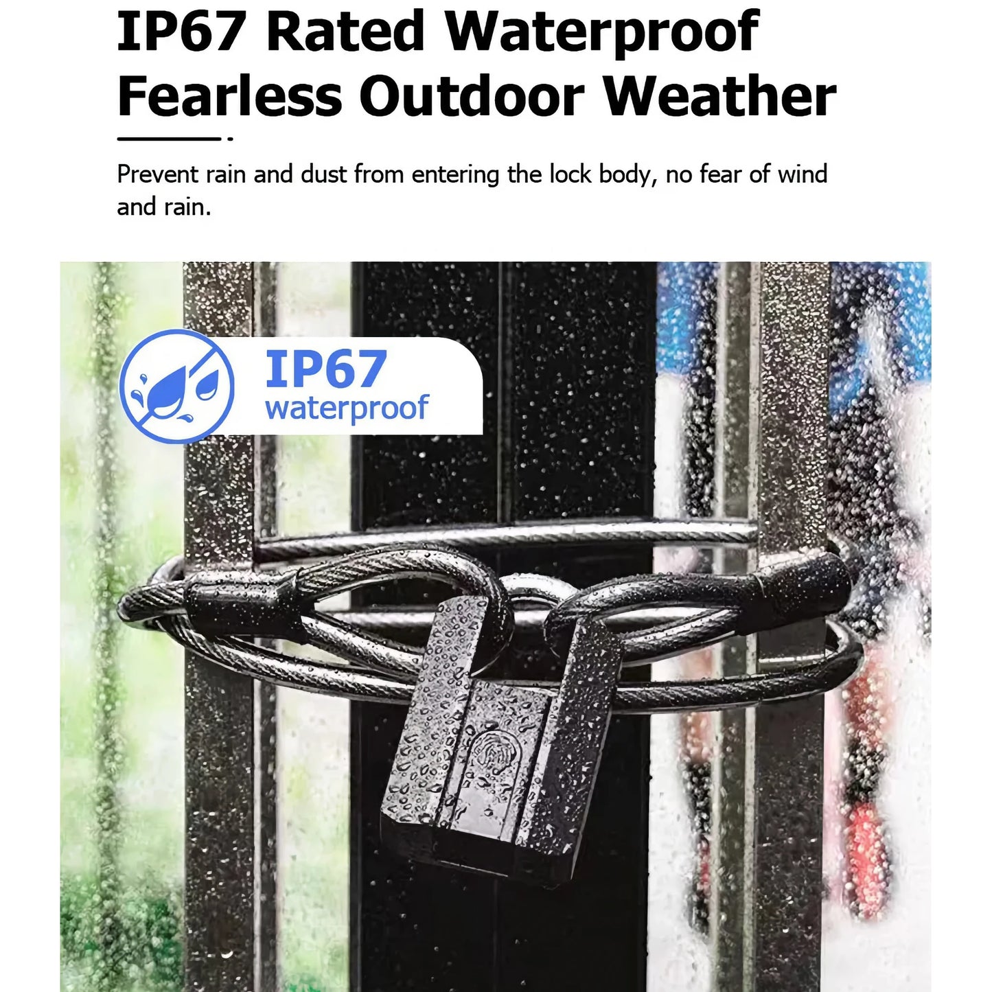 Blusafe Smart Fingerprint Padlock Pro – Bluetooth App Control, IP67 Weatherproof
