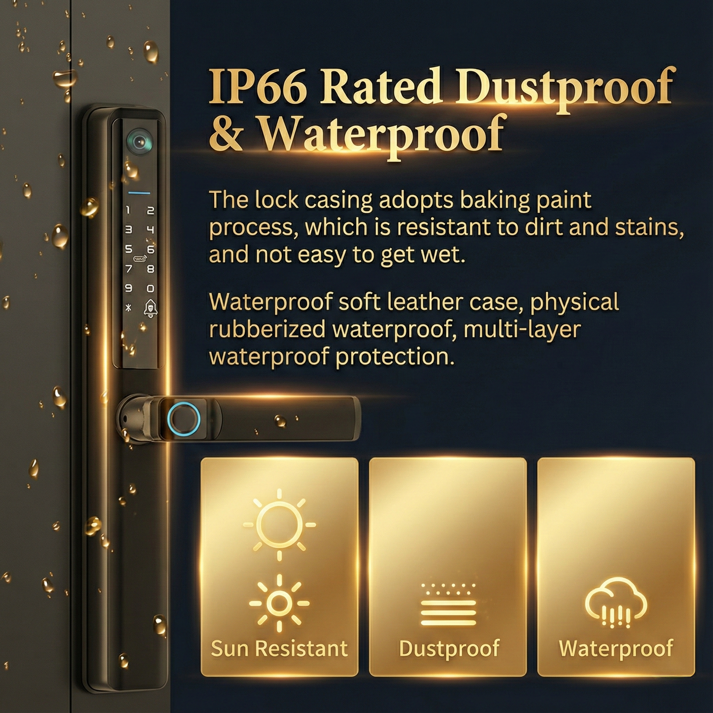 Blusafe Fortis V – Tuya WiFi Camera Smart Handle with Fingerprint, RFID, Keypad & Mechanical Key