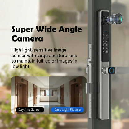 Blusafe Fortis V – Tuya WiFi Camera Smart Handle with Fingerprint, RFID, Keypad & Mechanical Key
