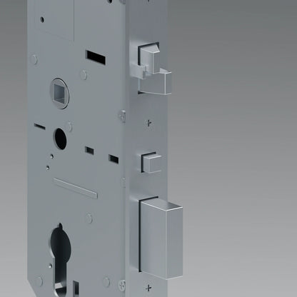Split latch, closing trigger and extended 19.5 mm deadbolt on the Blusafe auto-lock mortice