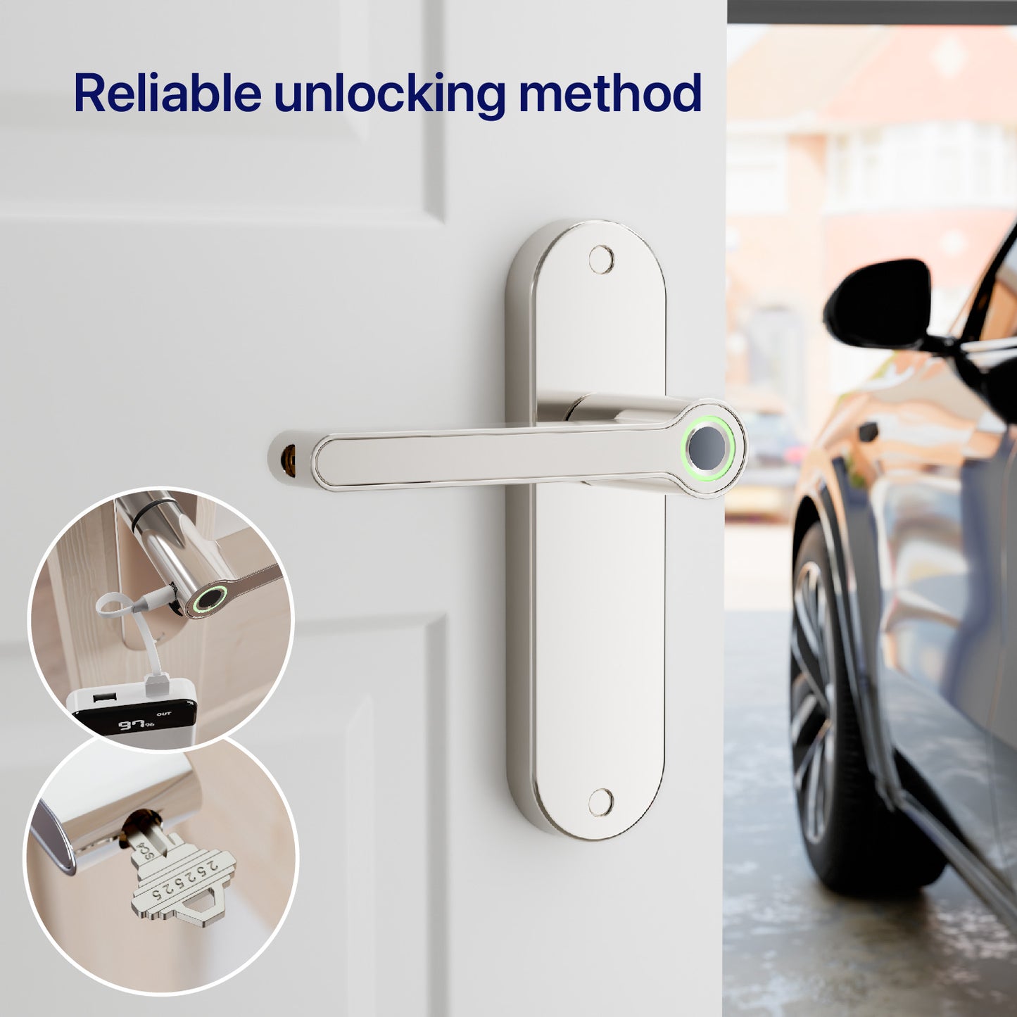 Blusafe Breeze Plus Internal Smart Door Handle — Fingerprint & App