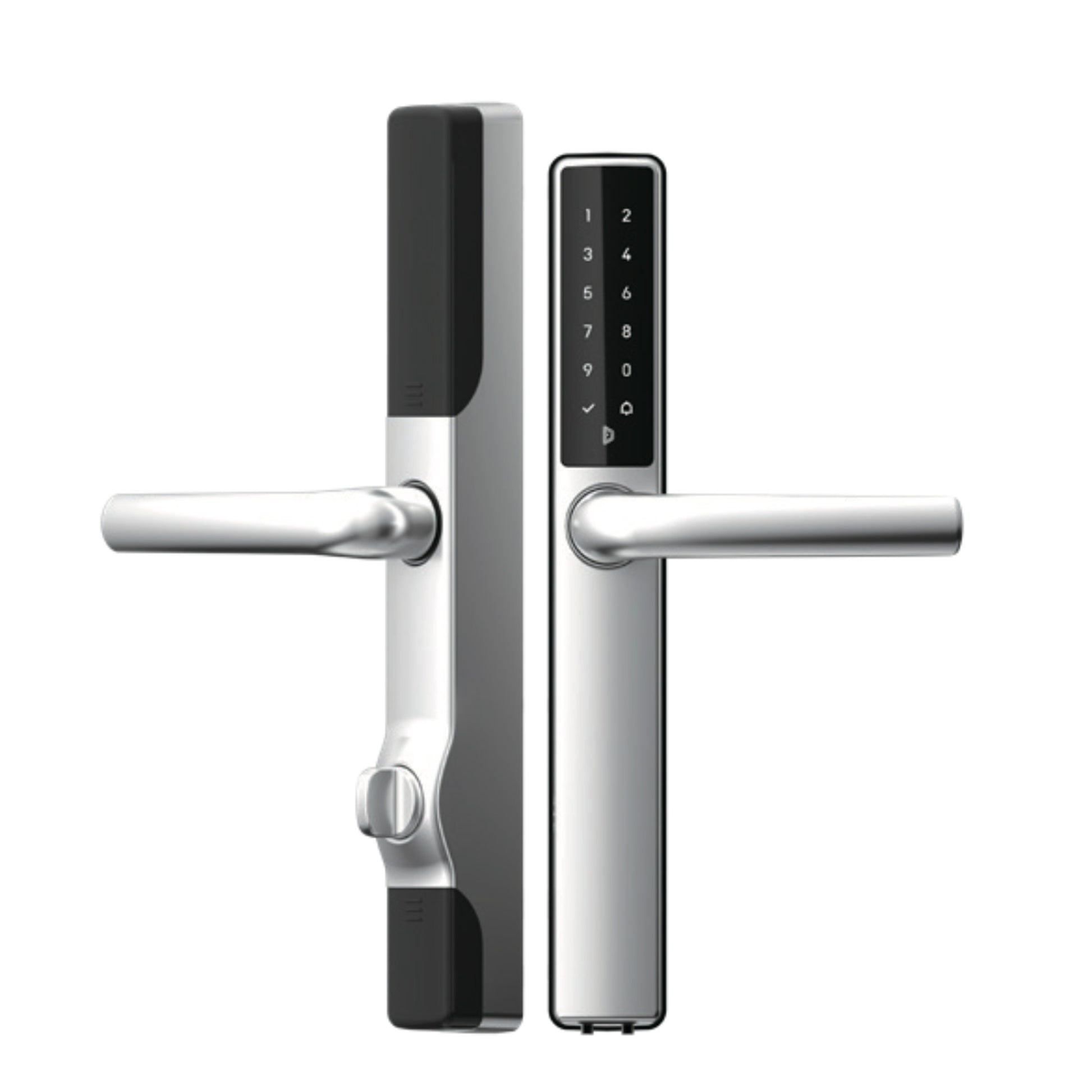 Blusafe Infinity Smart Satin Chrome - Keyless Door Handle for Home Security, Keypad, App Control, Remote Lock/Unlock