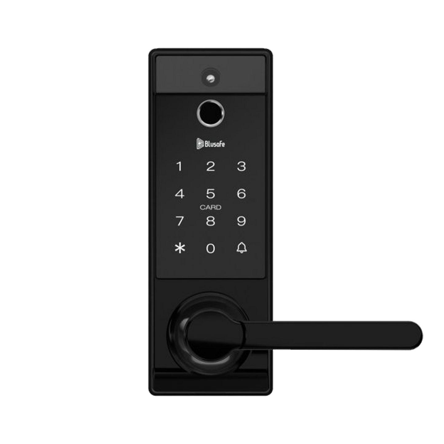 Blusafe Contour V Black - Smart Lock, Camera + Doorbell + Fingerprint Keyless Entry Door Lock, WiFi Door Lock with Handle, App Control, Anti - Peeping, Auto Lock, IP65 Weatherproof, 3D Biometric Fingerprint