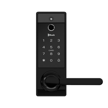 Blusafe Contour V Black - Smart Lock, Camera + Doorbell + Fingerprint Keyless Entry Door Lock, WiFi Door Lock with Handle, App Control, Anti - Peeping, Auto Lock, IP65 Weatherproof, 3D Biometric Fingerprint