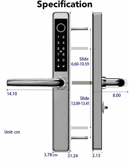 Origin Smart Plus Aluminium — dimensions