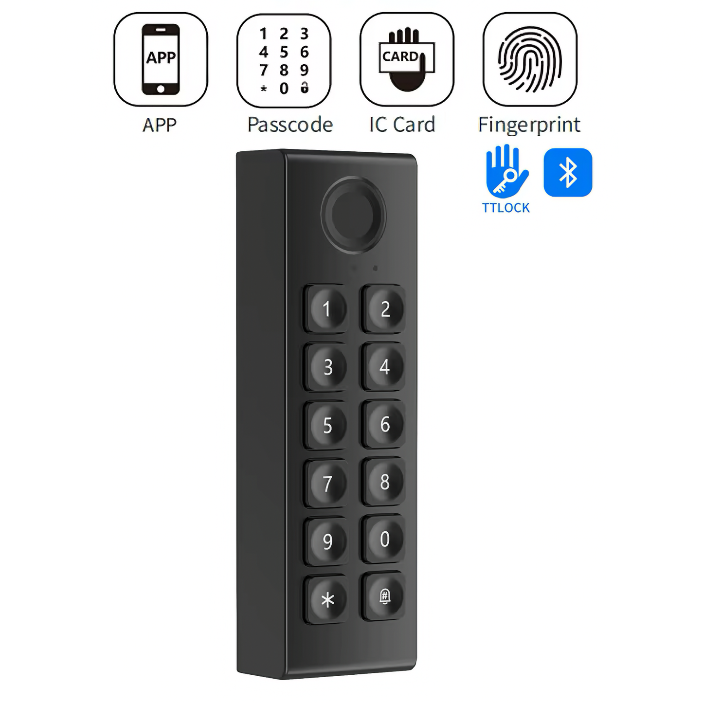WK3 fingerprint keypad for TTLock smart locks angle view